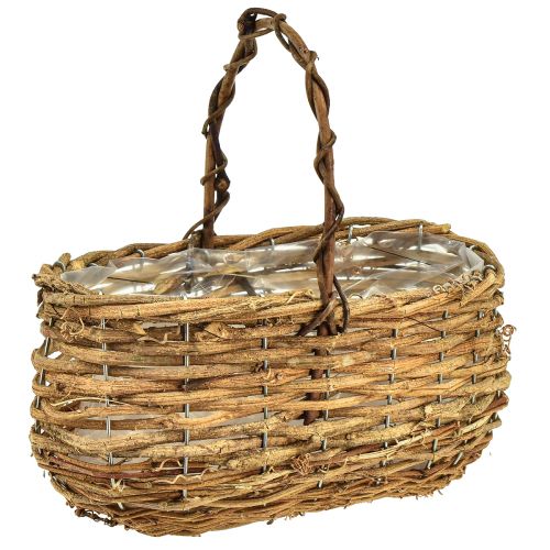 Floristik24 Korb zum Bepflanzen mit Henkel Rebe Natur 25x14,5x24,5cm