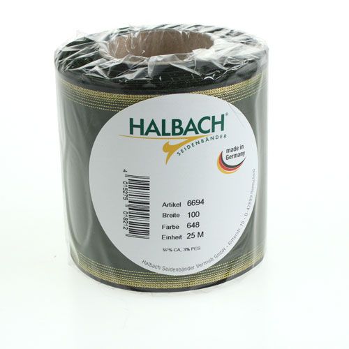 Artikel Kranzband Moiré Dunkelgrün 100mm Dekoband Taftband