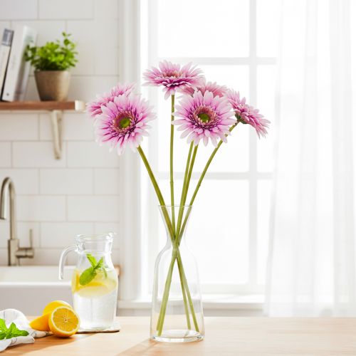 Künstliche Blumen Gerbera Garten Kunstblumen Lila 47cm 6St | Floristik24.de
