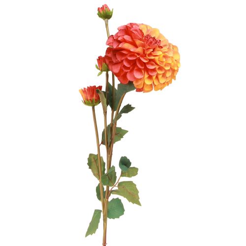Floristik24 Künstliche Dahlien Deko Blumen Orange Rot Ø10 L80cm 2St