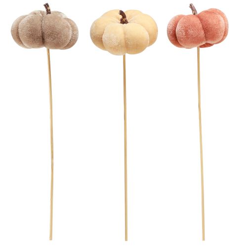 Artikel Deko Kürbis aus Stoff am Stab Gelb Braun Orange Ø7cm 9 St