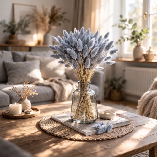 Artikel Lagurus Getrocknet Hasenschwanzgras Grau für Trockensträuße 60cm 75g