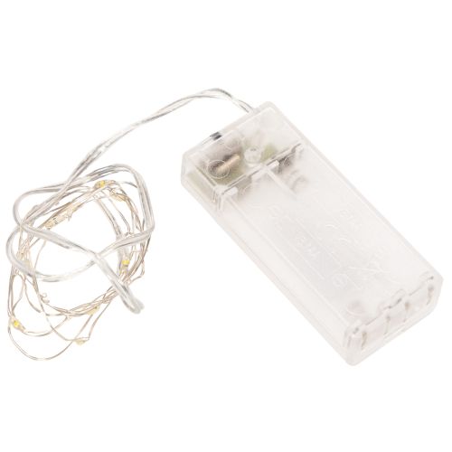 Lichterkette mit Batteriefach Für Innen Warmweiß 10 LEDs 1m 6St