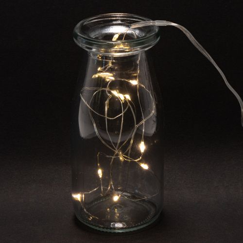 Lichterkette mit Batteriefach Für Innen Warmweiß 10 LEDs 1m 6St | Floristik24.de