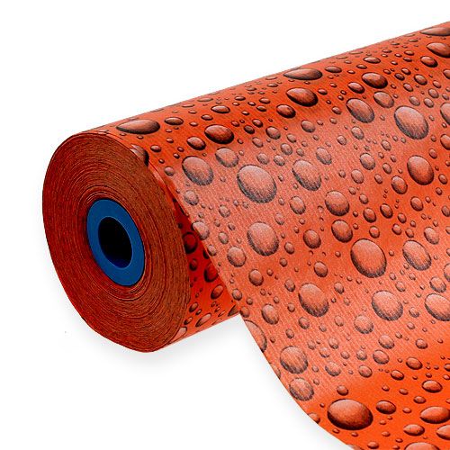 Floristik24 Manschettenpapier mit Muster Orange 25cm 100m