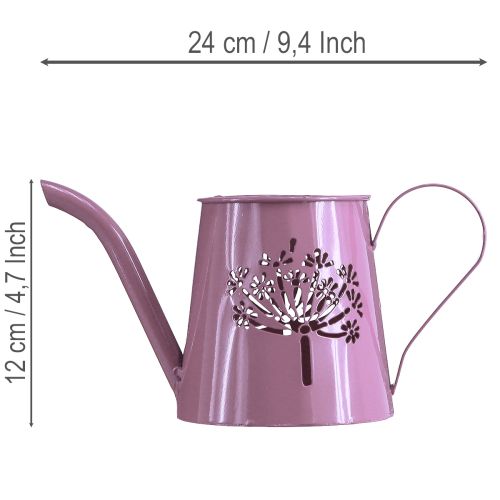 Metall Deko Gießkanne Pink Pusteblume 12cm 2St | Floristik24.de