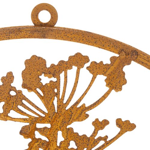 Metallring Edelrost Dekoring Wanddeko Dillzweig Ø38cm | Floristik24.de