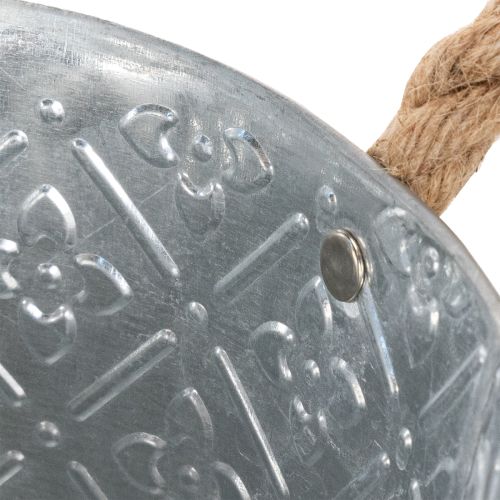 Metalltopf zum Bepflanzen, Blumentopf mit Henkeln, Pflanzgefäß mit Blumenmuster Ø18cm | Floristik24.de