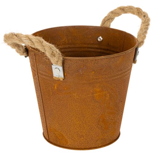 Metalltopf mit Griffen, Kräutertopf, Rostdeko Ø16,5cm H15cm kaufen | Floristik24.de