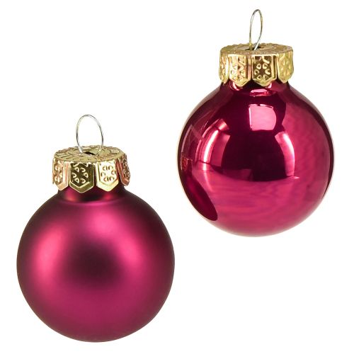 Floristik24 Mini Glaskugeln Weihnachten Baumkugeln Pink Ø2,5cm 22 St