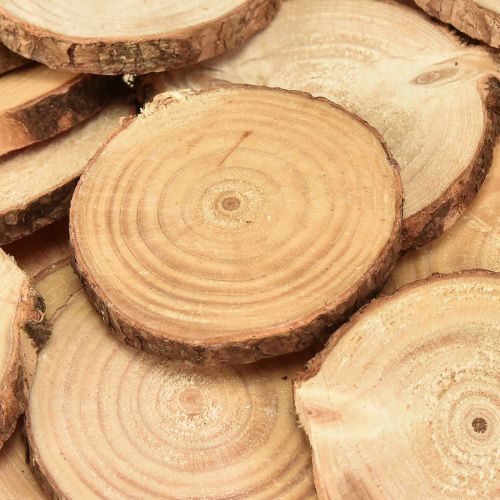 Artikel Mini Holzscheiben Deko Ø5-7cm Natur Baum DIY rustikal