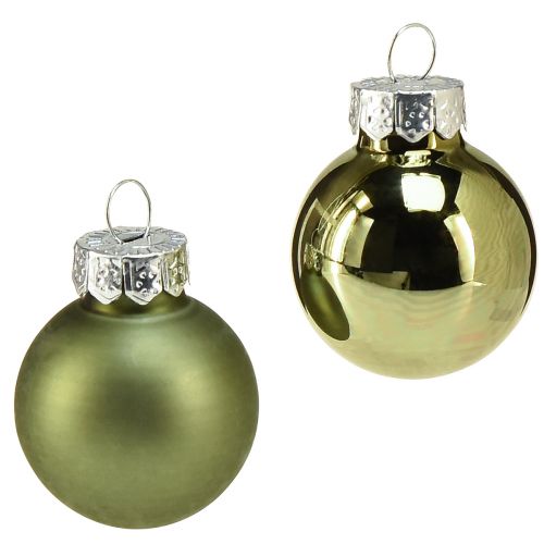 Floristik24 Mini Weihnachtsbaumkugeln Glas Grün Mix Ø2,5cm 22 St