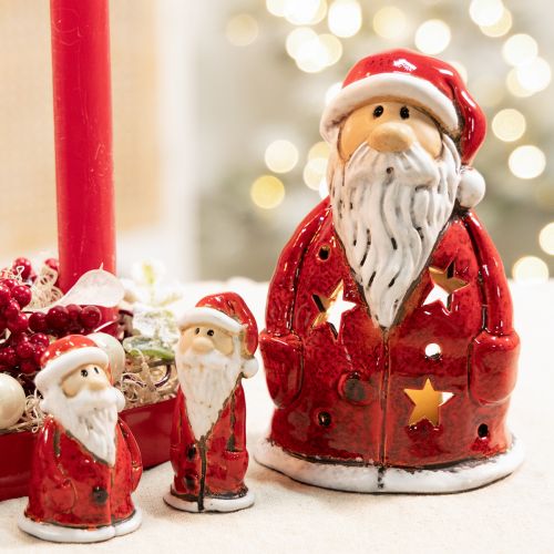 Nikolaus Dekofigur als Teelichthalter mit Sternen Tischdekoration 15cm | Floristik24.de