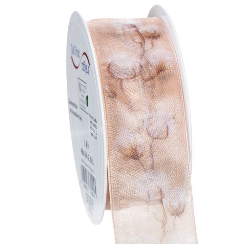 Floristik24 Organzaband Baumwollblüten Dekoband Rosa 40mm 15m