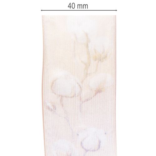 Artikel Organzaband Baumwollblüten Dekoband Rosa 40mm 15m