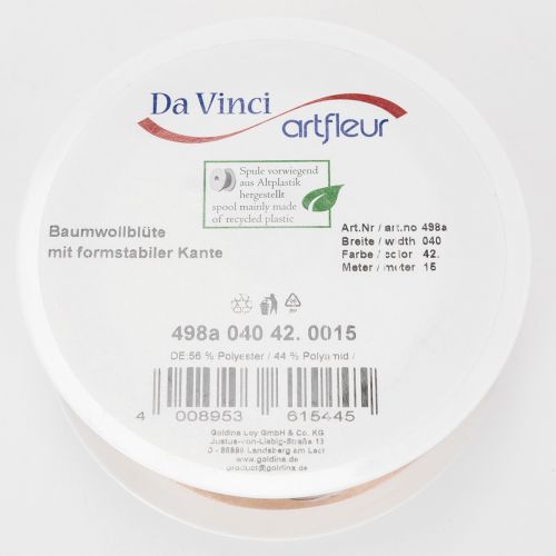 Artikel Organzaband Baumwollblüten Dekoband Rosa 40mm 15m