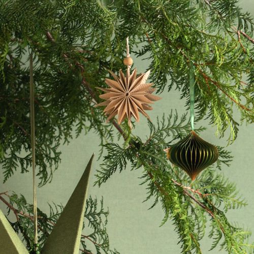 Artikel Papiersterne Weihnachten Hängedeko Braun Weiß 12cm 6er Set