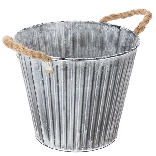 Pflanzgefäß, Deko-Topf mit Henkeln, Metalltopf zum Bepflanzen Ø25,5cm kaufen | Floristik24.de
