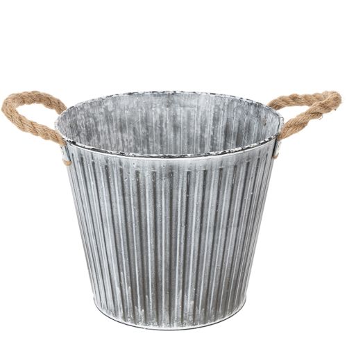 Pflanzgefäß, Deko-Topf mit Henkeln, Metalltopf zum Bepflanzen Ø25,5cm | Floristik24.de