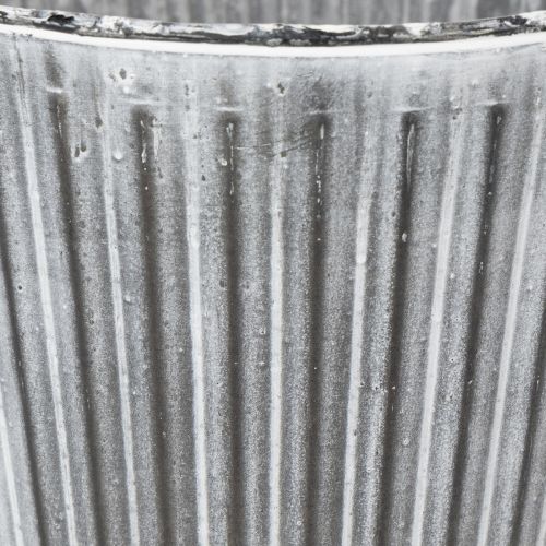 Pflanzgefäß, Deko-Topf mit Henkeln, Metalltopf zum Bepflanzen Ø25,5cm | Floristik24.de