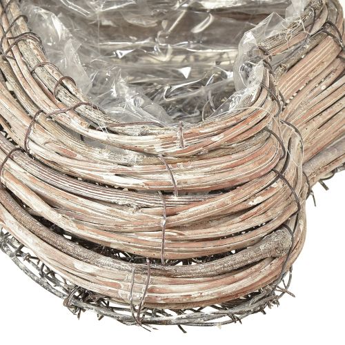 Floristik24 Pflanzherz Rattan Reben Natur Weiß 20cmx24cmx6cm 2St