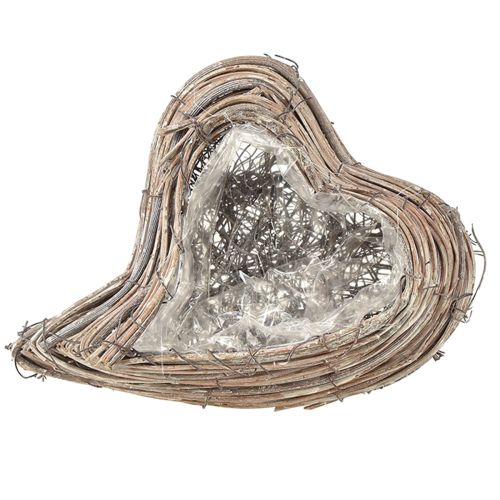 Pflanzherz Rattan Reben Natur Weiß 20cmx24cmx6cm kaufen | Floristik24.de