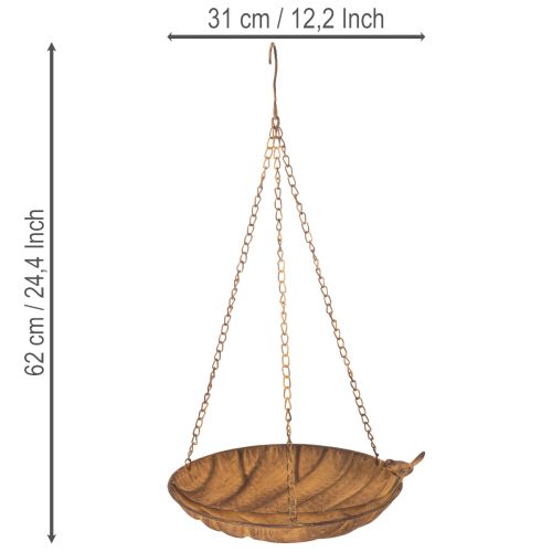Dekoschale zum Hängen Gartendeko Rost Optik Ø31cm L62cm | Floristik24.de
