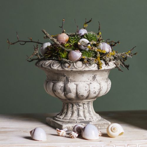 Floristik24 Pflanzschale Pflanzkübel Pokal Antik Beton Ø20cm H16,5cm