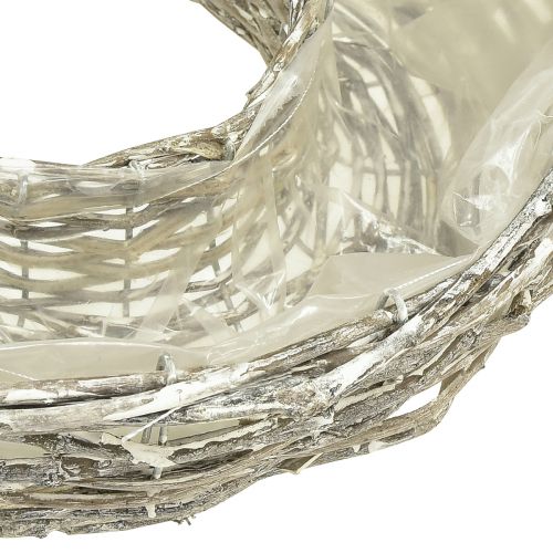 Artikel Weiden-Pflanzschale Weiß Natur Optik Deko-Ring für Kreative Gartengestaltung Ø35/30cm 2er-Set Vielseitig