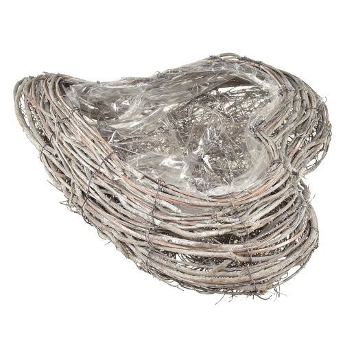 Floristik24 Pflanzschale Rattan Geschwungen Natur Weiß 30x35cm 2St