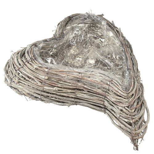 Pflanzschale Rattan Geschwungen Natur Weiß 30x35cm | Floristik24.de