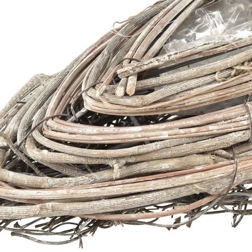 Artikel Pflanzschiffchen Rattan Reben Natur Weiß 40x13cm 2St - Landhaus Deko Pflanzen