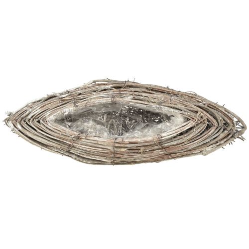 Artikel Pflanzschiffchen Rattan Reben Natur Weiß 40x13cm 2St - Landhaus Deko Pflanzen
