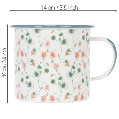 Pflanztasse Emaille Deko Tasse