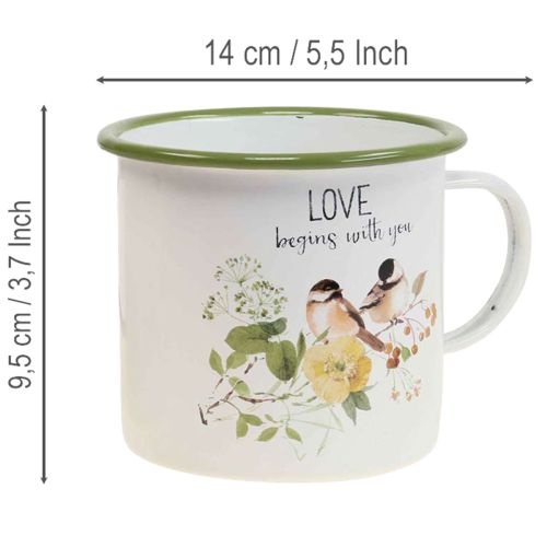 Artikel Pflanztasse Emaille Tasse zum Bepflanzen Spruch Ø11cm
