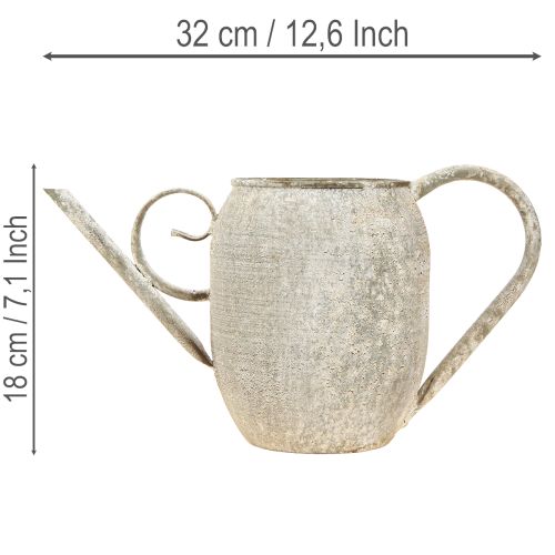 Pflanztopf Gießkanne Vintage Metall Deko Antik Garten 32x10,5x18cm | Floristik24.de