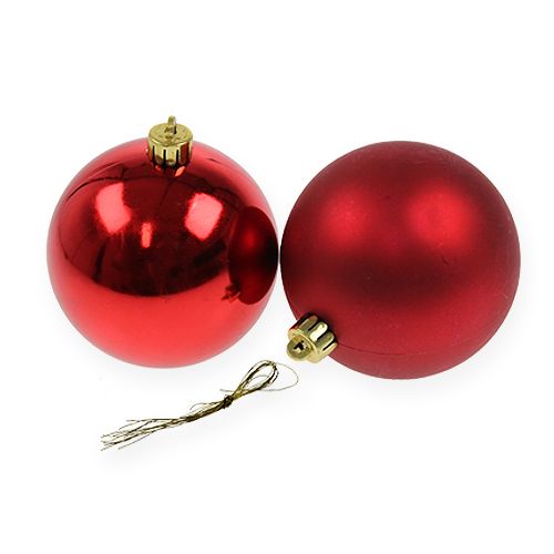 Christbaumkugeln Plastik Rot 8cm 6St