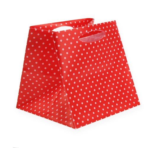 Floristik24 Plastik Tasche Rot sort. 6,5cm x 6,5cm 12St