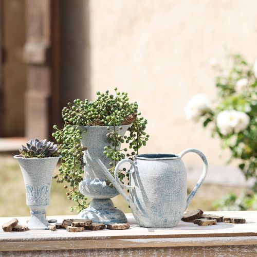 Artikel Pokalvase Antik Weiß Blau Kelch Blumenvase Ø17cm H24cm