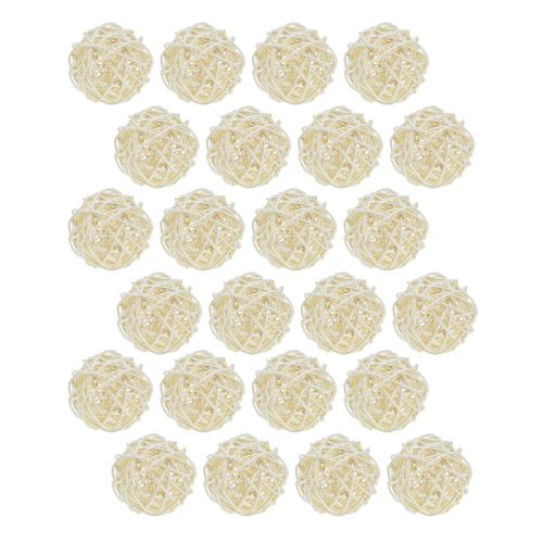 Rattanball gebleicht Tischdeko Rattan Creme Ø5cm 24 St | Floristik24.de