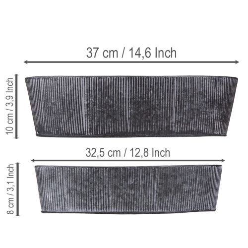 Artikel Schale Oval Metall Schwarz Grau Vintage 32,5/37cm Set 2St