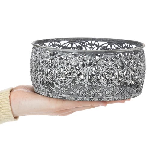 Artikel Dekoschale Metall Grau Weiß Muster Ø16/19,5/23,5cm 3er-Set