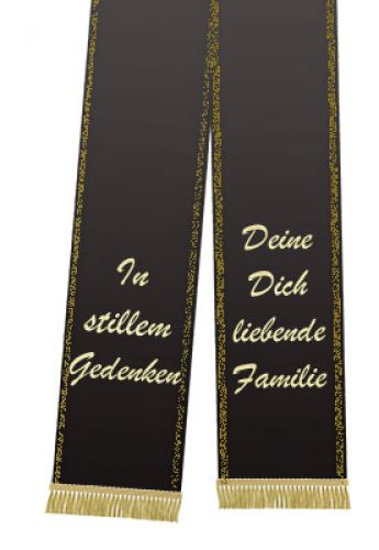 Floristik24 Trauerband bedruckt Schwarz 125mm×75cm