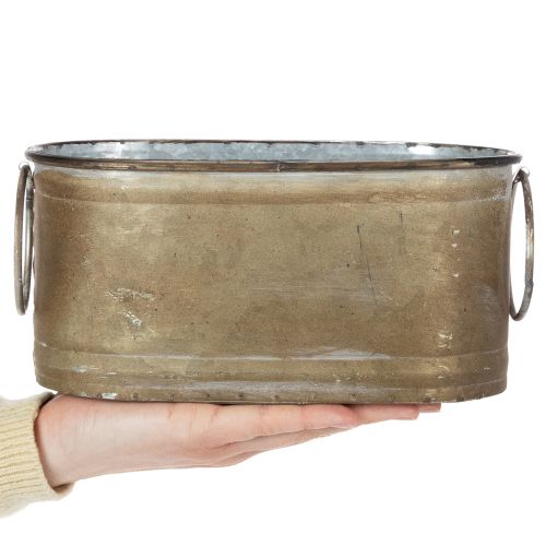 Artikel Set Übertopf Metall Wanne Vintage Retro L22,5cm/27cm/31cm