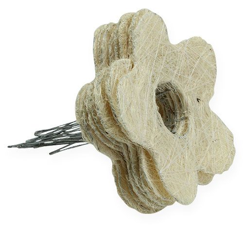 Floristik24 Sisal-Blumenmanschette gebleicht Ø15cm 10 St