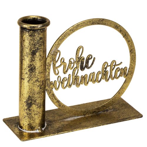 Floristik24 Stabkerzenhalter Weihnachten Antik Look Gold 13×5×10,5cm