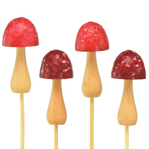Artikel Blumenstecker Pilz Deko Holz Stecker Rot Ø2,5cm 8 St