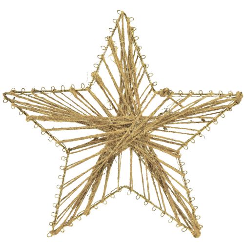 Floristik24 Stern mit Jute gewickelt Weihnachtsdeko rustikal 20cm 4St