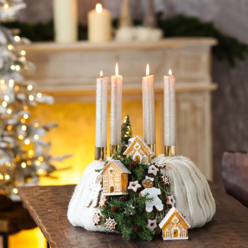 Artikel Weihnachtliche Streudeko Kekse Stern 24 Stück, Festliche Tischdeko Kekse in Sternform, Puderzucker-Optik, Dekosterne Polyresin ca. 6cm