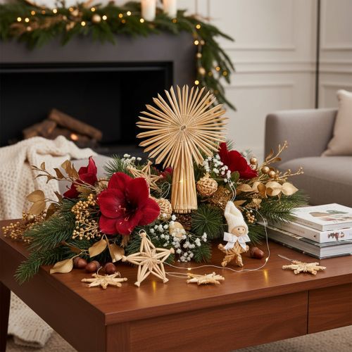Strohstern Set Christbaumschmuck Figuren und Sterne 35St | Floristik24.de